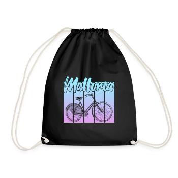Vintage Bike Mallorca Sunset - Drawstring Bag - black - Front