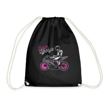 Motorcycle Lifestyle / Motorcycle / Motorcycle biker - Drawstring Bag - black - Front