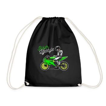 Motorcycle Lifestyle / Motorcycle / Motorcycle biker - Drawstring Bag - black - Front
