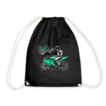Motorcycle Lifestyle / Motorcycle / Motorcycle biker - Drawstring Bag - black - Front