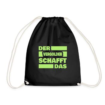 Arbeit Vergolder - Turnbeutel - Schwarz - Vorne