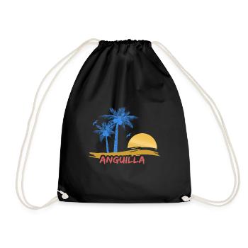 Anguilla als Strand - Turnbeutel - Schwarz - Vorne