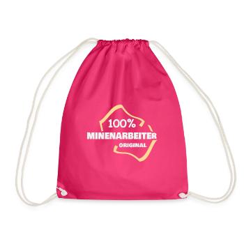 Occupation: Miner - Drawstring Bag - fuchsia - Front