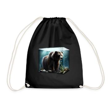 Ours dans l’aquarium - Sac de sport léger - noir - Devant