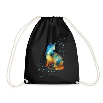 Chat sur la Voie Lactée Vintage Univers Étoiles - Sac de sport léger - noir - Devant