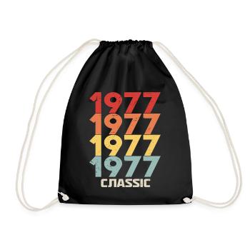 1977 Jubilé dans un style vintage classique 1977 - Sac de sport léger - noir - Devant