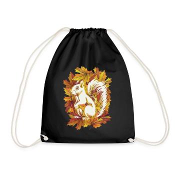 Herbstliches Eichhörnchen - Turnbeutel - Schwarz - Vorne