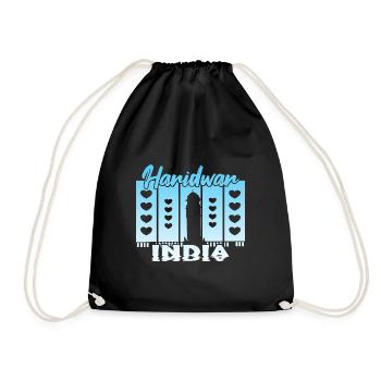 Haridwar India Sunset - Drawstring Bag - black - Front