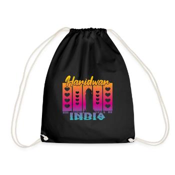 Haridwar India Sunset - Drawstring Bag - black - Front