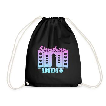 Haridwar India Sunset - Drawstring Bag - black - Front