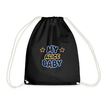 First name Alice - Drawstring Bag - black - Front