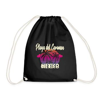 Playa Del Carmen Mexico - Drawstring Bag - black - Front