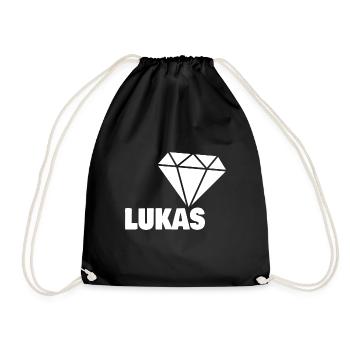 Gift for Lukas - Drawstring Bag - black - Front