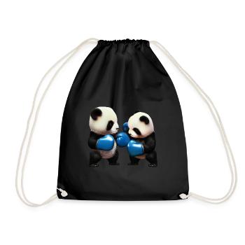 Kämpfende Panda Bären - Turnbeutel - Schwarz - Vorne