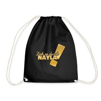 First name Nayla - Drawstring Bag - black - Front