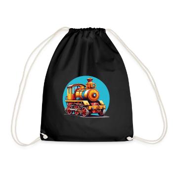 Petite locomotive jouet Locomotive colorée - Sac de sport léger - noir - Devant