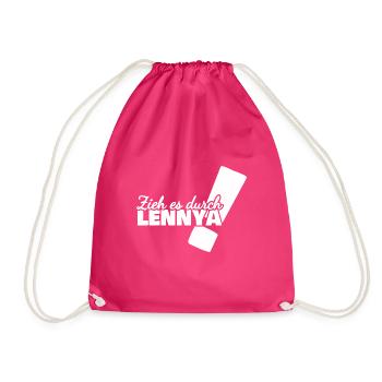 First name Lennya - Drawstring Bag - fuchsia - Front