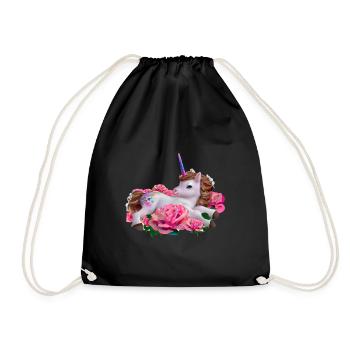 Licorne dans les roses - Sac de sport léger - noir - Devant