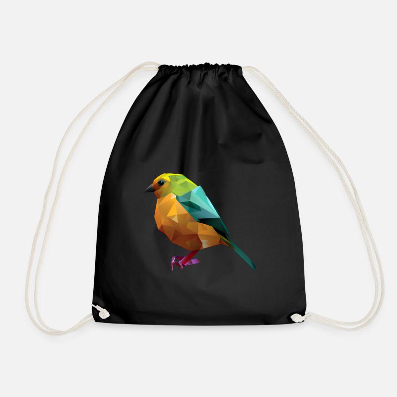 Polygon Vogel Design - Turnbeutel - Schwarz