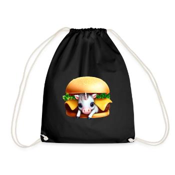 Licorne Cheeseburger - Sac de sport léger - noir - Devant