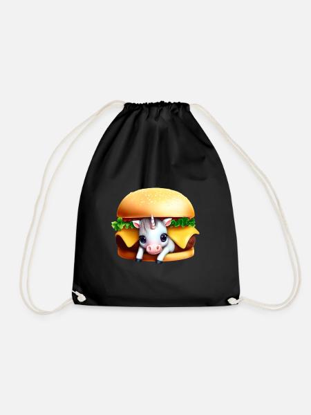 Licorne Cheeseburger - Sac de sport léger - noir