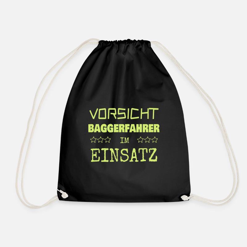 Baggerfahrer - Turnbeutel - Schwarz