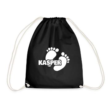 Geschenk für Kasper - Turnbeutel - Schwarz - Vorne