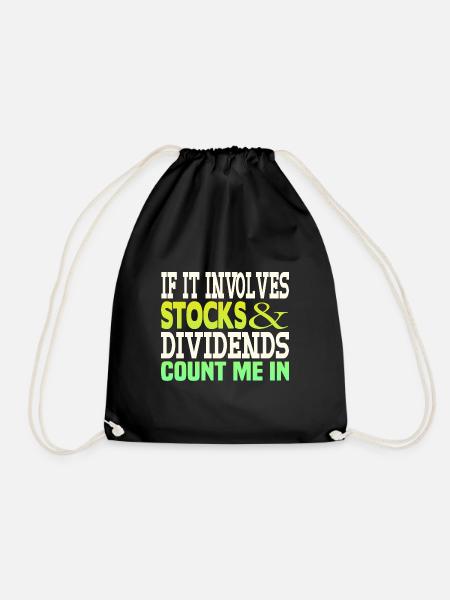 Aktien Dividende - Turnbeutel - Schwarz