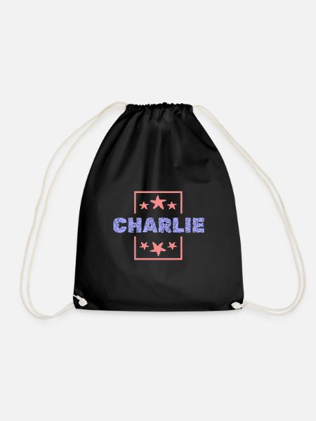 Charlie as Charlie - Drawstring Bag - black