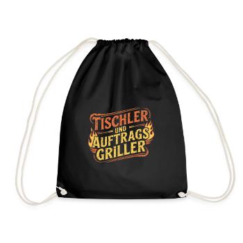 Tischler und Auftragsgriller - Turnbeutel - Schwarz - Vorne