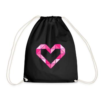 Geometric Love - Pink Edition - Drawstring Bag - black - Front