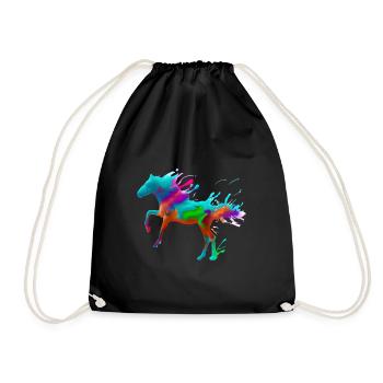 Cheval coloré - Sac de sport léger - noir - Devant