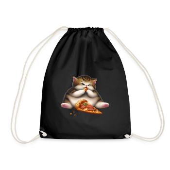 Chat amateur de pizza - Sac de sport léger - noir - Devant