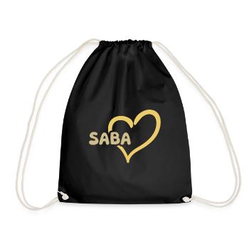 Geschenk für Saba - Turnbeutel - Schwarz - Vorne