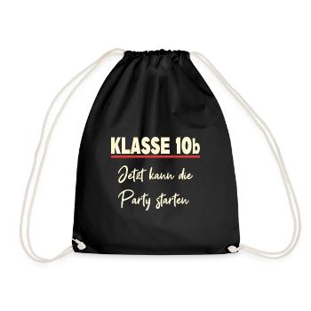 Klasse 10b Klassenfahrt - Turnbeutel - Schwarz - Vorne