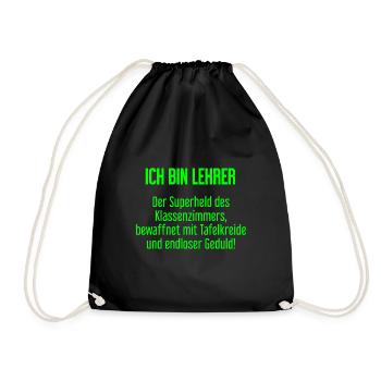 Lehrer - Der Superheld des Klassenzimmers! - Turnbeutel - Schwarz - Vorne