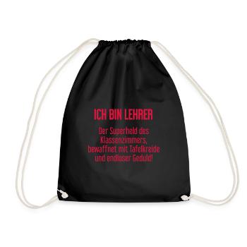 Lehrer - Der Superheld des Klassenzimmers! - Turnbeutel - Schwarz - Vorne