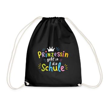 Kita Abgänger Prinzessin Schulstart Erstklässler - Turnbeutel - Schwarz - Vorne