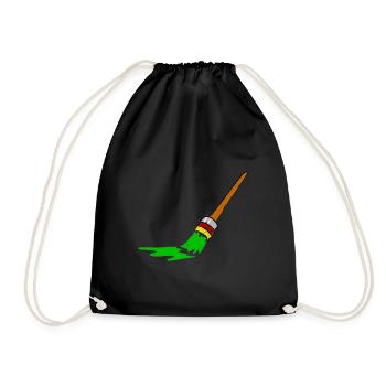 Urban Graffiti Brush Design - Drawstring Bag - black - Front