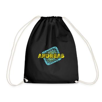 Geburtstag Andreas - Turnbeutel - Schwarz - Vorne