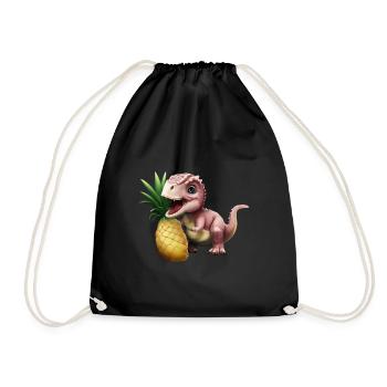 A sweet pineapple for the little dinosaur - Drawstring Bag - black - Front