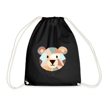 Cubist bear - Drawstring Bag - black - Front