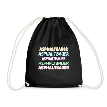 Asphalt builder as a job - Drawstring Bag - black - Front