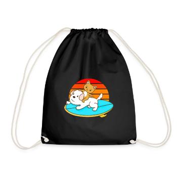 Balades en chat sur une planche de surf pour chien - Sac de sport léger - noir - Devant
