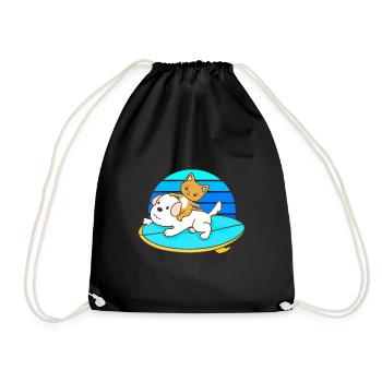 Balades en chat sur une planche de surf pour chien - Sac de sport léger - noir - Devant