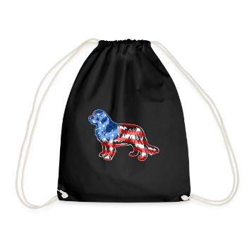 Newfoundland Dog Newfoundland Dog Flag - Drawstring Bag - black - Front