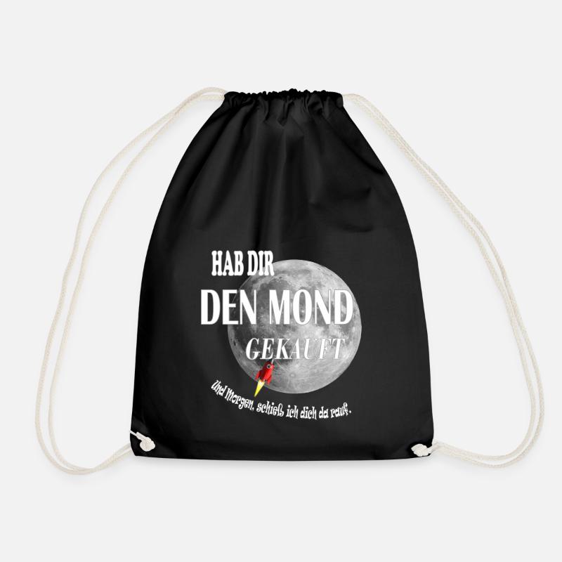 MOON BOUGHT - Drawstring Bag - black