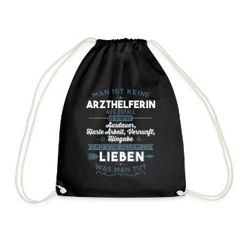 Lieben was man tut - Arzthelferin - Turnbeutel - Schwarz - Vorne