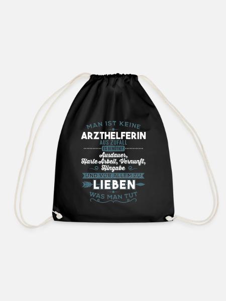 Lieben was man tut - Arzthelferin - Turnbeutel - Schwarz