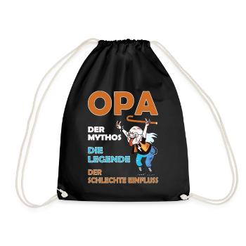 Opa der schlechte Einfluss - Turnbeutel - Schwarz - Vorne